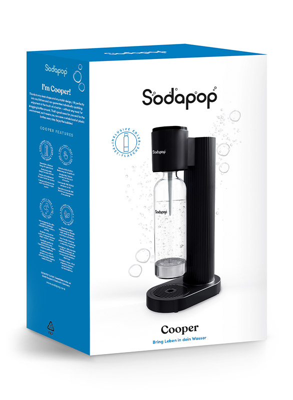 Sodapop Wassersprudler Cooper Schwarz Galerie Verpackung