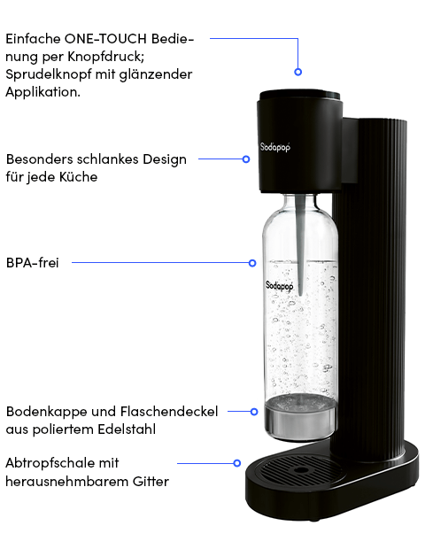 Sodapop Wassersprudler Cooper Schwarz Strichzeichnung Mobile B