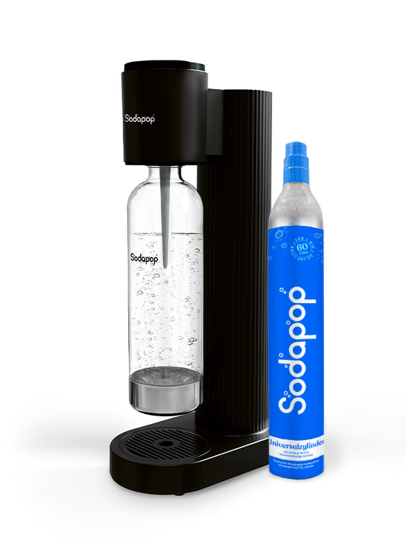 Sodapop Wassersprudler Cooper Zylinder Schwarz Produkthero